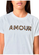 Thumbnail T-shirt manches courtes en coton blanc à imprimé léopard avec un col rond - Image 4