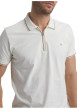 Thumbnail Polo en coton écru uni à coupe droite avec un col zippé et des manches courtes - Image 4