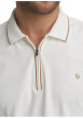 Thumbnail Polo en coton écru uni à coupe droite avec un col zippé et des manches courtes - Image 5
