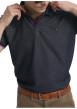 Thumbnail Polo bleu marine à pois doté d'une coupe droite et d'un col boutonné - Image 4