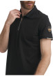 Thumbnail Polo en coton noir uni à coupe droite avec des manches courtes et un col zippé - Image 4
