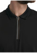 Thumbnail Polo en coton noir uni à coupe droite avec des manches courtes et un col zippé - Image 5