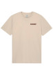 Thumbnail T-shirt en coton biologique beige imprimé à coupe droite pourvu d'un col rond