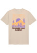 Thumbnail T-shirt en coton biologique beige imprimé à coupe droite pourvu d'un col rond - Image 2