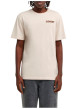 Thumbnail T-shirt en coton biologique beige imprimé à coupe droite pourvu d'un col rond - Image 3