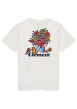 Thumbnail T-shirt en coton biologique blanc imprimé à coupe droite pourvu d'un col rond - Image 2
