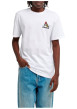 Thumbnail T-shirt en coton biologique blanc imprimé à coupe droite pourvu d'un col rond - Image 3