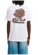 Thumbnail T-shirt en coton biologique blanc imprimé à coupe droite pourvu d'un col rond - Image 4