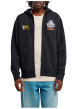 Thumbnail Sweat zippé en coton mélangé noir brodé pourvu de manches longues - Image 4