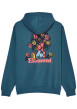 Thumbnail Sweat en coton mélangé bleu imprimé à coupe droite pourvu de manches longues - Image 2