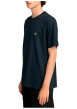 Thumbnail T-shirt en coton biologique marine à coupe droite pourvu d'un col rond - Image 4