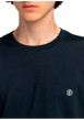 Thumbnail T-shirt en coton biologique marine à coupe droite pourvu d'un col rond - Image 5