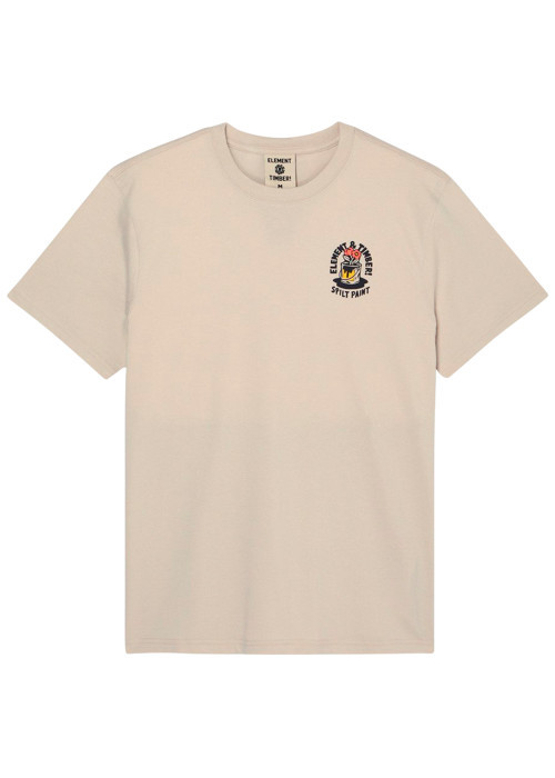 T-shirt en coton biologique beige imprimé à...
