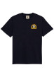 Thumbnail T-shirt en coton biologique noir imprimé à coupe droite pourvu d'un col rond