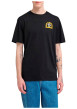Thumbnail T-shirt en coton biologique noir imprimé à coupe droite pourvu d'un col rond - Image 3