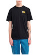 Thumbnail T-shirt en coton biologique noir imprimé à coupe droite pourvu d'un col rond - Image 3