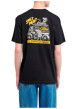 Thumbnail T-shirt en coton biologique noir imprimé à coupe droite pourvu d'un col rond - Image 4