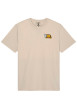 Thumbnail T-shirt en coton biologique beige imprimé à coupe droite pourvu d'un col rond