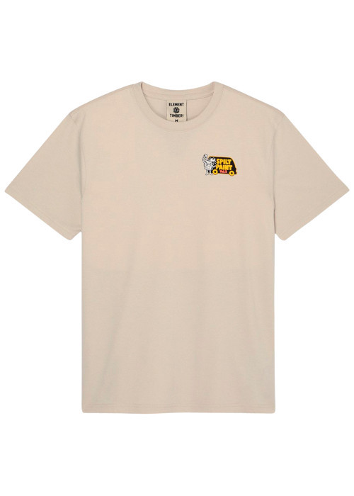 T-shirt en coton biologique beige imprimé à...