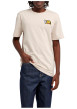 Thumbnail T-shirt en coton biologique beige imprimé à coupe droite pourvu d'un col rond - Image 3