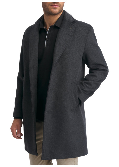 Veste blazer grise munie d'une coupe droite et...