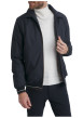 Thumbnail Blouson en nylon bleu nuit uni muni d'une coupe droite et d'un col à revers - Image 2