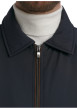 Thumbnail Blouson en nylon bleu nuit uni muni d'une coupe droite et d'un col à revers - Image 4