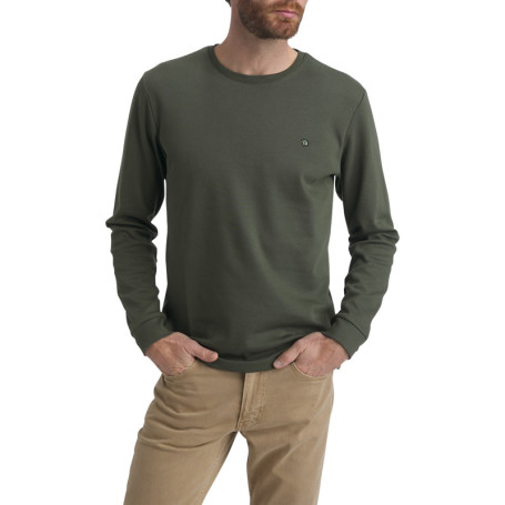 Pull en coton biologique kaki uni pourvu d'une...