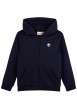 Thumbnail Sweat zippé en coton mélangé bleu marine uni à coupe droite doté d'une capuche