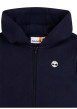 Thumbnail Sweat zippé en coton mélangé bleu marine uni à coupe droite doté d'une capuche - Image 3