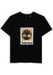 Thumbnail T-shirt en coton noir imprimé à coupe droite pourvu d'un col rond