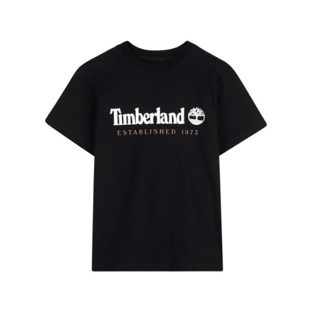 T-shirt en coton noir imprimé muni d'une coupe...
