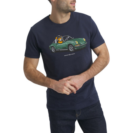 T-shirt en coton bleu nuit imprimé voiture...