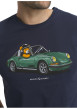 Thumbnail T-shirt en coton bleu nuit imprimé voiture décapotable doté d'un col rond - Image 4