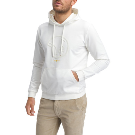 Sweat en coton mélangé blanc avec le logo...