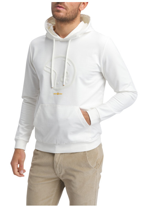 Sweat en coton mélangé blanc avec le logo...