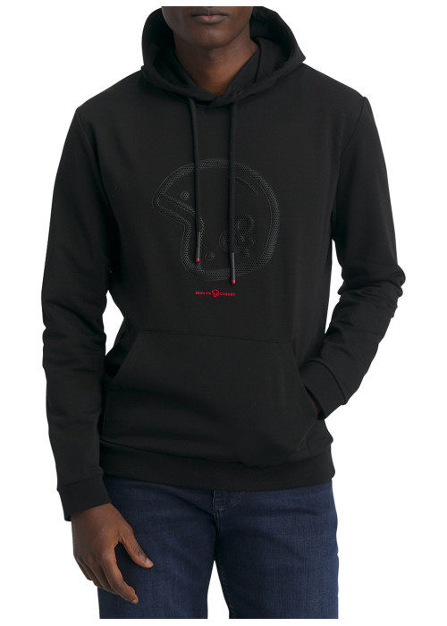 Sweat en coton mélangé noir doté d'une poche...