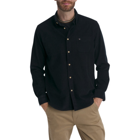 Chemise en coton bleu marine uni munie d'une...