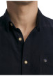 Thumbnail Chemise en coton bleu marine uni munie d'une coupe ajustée et d'un col à revers - Image 5
