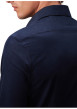 Thumbnail Chemise en coton bleu marine unie en velours à coupe slim avec un col à revers - Image 5