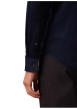 Thumbnail Chemise en coton bleu marine unie en velours à coupe slim avec un col à revers - Image 6