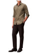 Thumbnail Chemise en coton camel unie à coupe slim dotée d'un col à revers - Image 6