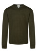 Thumbnail Pull en laine olive uni avec une coupe droite et un col rond