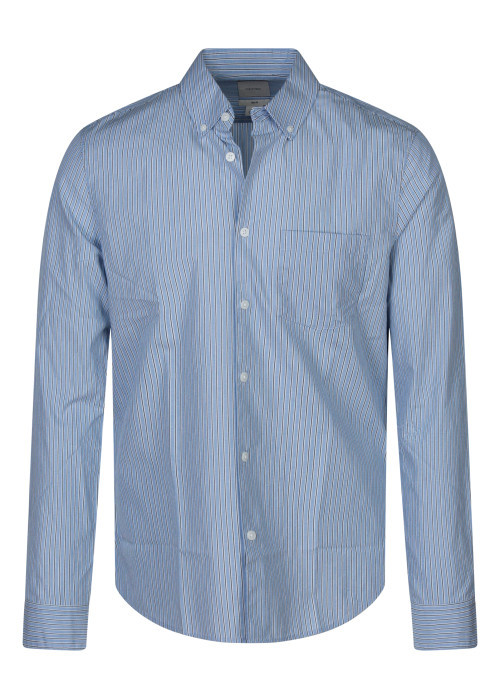 Chemise en coton ciel à rayures avec une coupe...