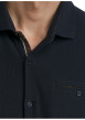 Thumbnail Chemise en coton bleu foncé uni à coupe droite doté d'un col à revers - Image 5