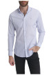 Thumbnail Chemise en coton blanc à motif pointillés avec une coupe ajustée