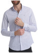 Thumbnail Chemise en coton blanc à motif pointillés avec une coupe ajustée - Image 2