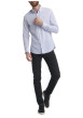 Thumbnail Chemise en coton blanc à motif pointillés avec une coupe ajustée - Image 4