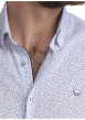 Thumbnail Chemise en coton blanc à motif pointillés avec une coupe ajustée - Image 6