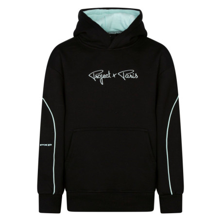 Sweat noir et bleu uni avec une coupe droite...